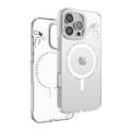 جراب Levelo Butterfly Magsafe لهاتف iPhone 16 Pro بلمسة نهائية من الكريستال الفاخر، ومواد TPU فائقة الرقة، وكريستالات سواروفسكي، وتقنية Clearview، ومغناطيس Magsafe قوي - شفاف