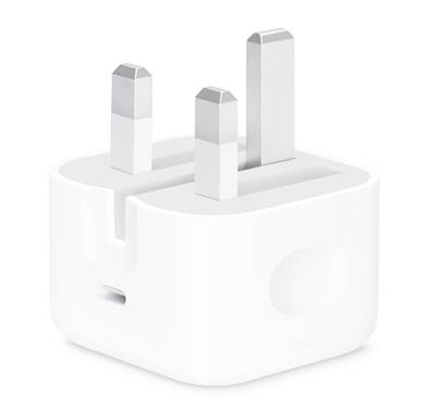 Apple 20w USB-C Power Adapter A2344, fast, efficient charging, pair with iPhone 8 or later - White
