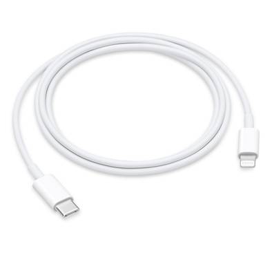 Apple USB-C to Lightning Cable 1m ; tangle free, lightweight, fast charging - White