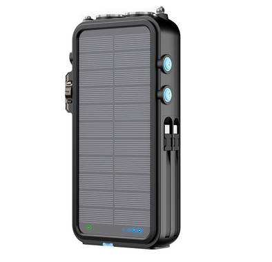 Powerology 16000mAh Solar Power Bank with FM Radio, Speak...