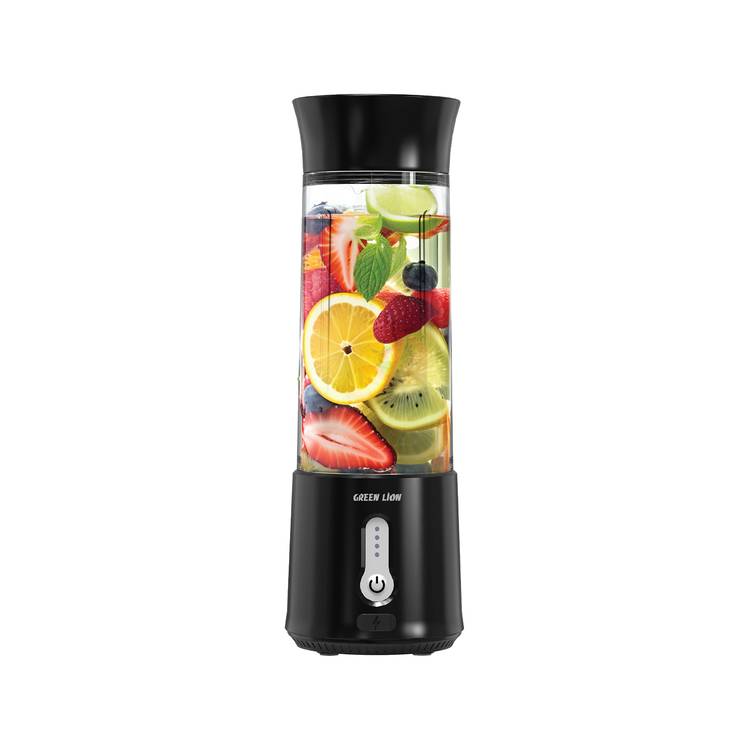 Green Lion Jet Plus 6-Bladed Juicer with 18000rpm Motor Speed, 500mL Jar Capacity, 4000mAh Battery Capacity, 20 Blending Cycles per Charge - Black