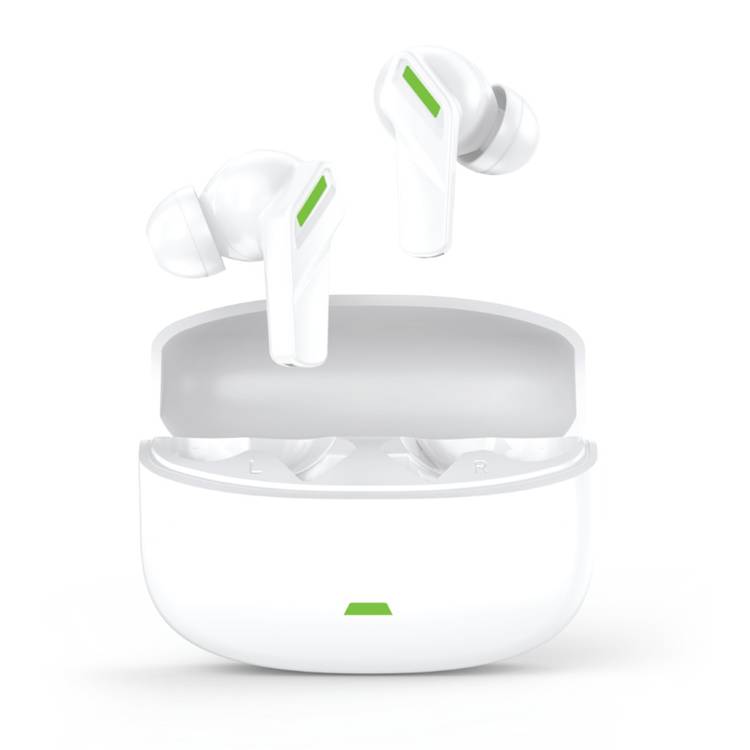 Green Lion Salermo True Wireless Earbuds, Active Noise Cancelation, 4.5 hrs Playtime, Bluetrum Chipset, IPX4 Waterproof - White
