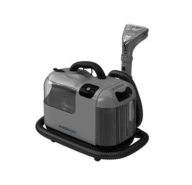 Powerology Powerful Spot Cleaner with Hot Water & Steam Functions, 1800mL Dirty Tank Capacity, 75dB Noise Level, 11kPa Suction Power, Dual-Tank System - Gray