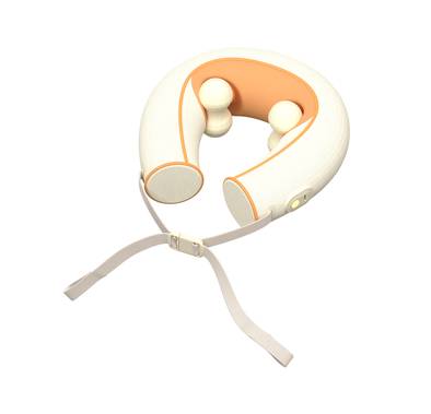 Porodo Shiatsu Neck Massager with 220 Minutes Working Time, 1800mAh Battery Capacity, Secure Adjustable Strap, 15-Minute Session Time, Multiple Massage Modes, Skin-Friendly Materials - Yellow