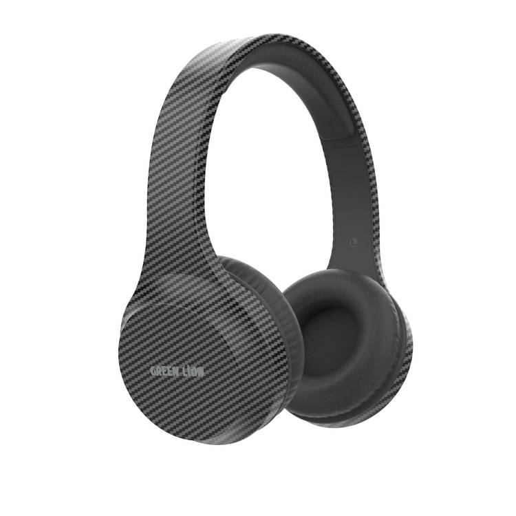 Green Lion Carbon Beat Headphones, 5.3 Bluetooth Version , 25 Hours of Playing time, 10 m Maximum Range, Input Microphone, AUX Support - Black