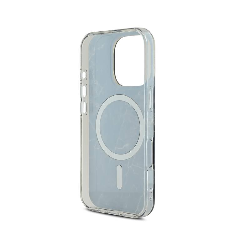 Guess Magsafe IML Hard Case with Marble Design for iPhone 16 Pro Max, Comfortable Grip, Easy Snap-On, Precise Port Cutouts - Black