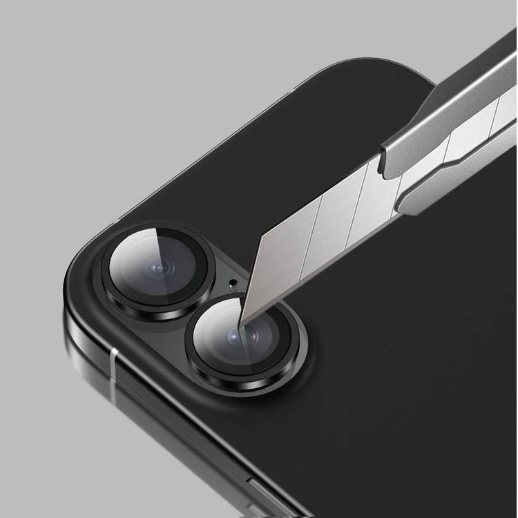 Green Lion HD Plus Camera Lens for iPhone 16 & 16 Plus, Anti-Glare Coating, Anti Scratch, Nano Absorbing, Anti-Fingerprint, Full Coverage, High Transparency - Black