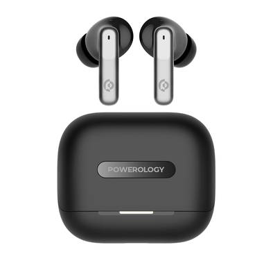 Powerology Hybrid True Wireless Earbuds with ANC + ENC, 6...