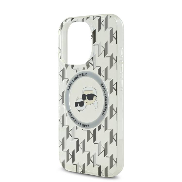 Karl Lagerfeld Magsafe IML Hard Case for iPhone 16 Pro Max with Karl & Choupette Heads, Slim Profile, Easy Snap-on, Drop Protection, Magsafe Compatible, Sustainable Packaging - Transparent