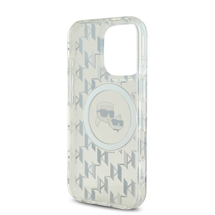 Karl Lagerfeld Magsafe IML Hard Case for iPhone 16 Pro Max with Karl & Choupette Heads, Slim Profile, Easy Snap-on, Drop Protection, Magsafe Compatible, Sustainable Packaging - Transparent