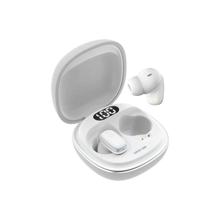 Green Lion SIENA True Wireless Earbuds, IPX5 Water Resistance, LED Digital Display, Bluetooth Version 5.4 - White