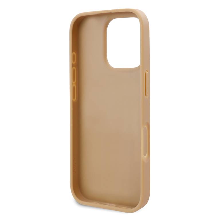Karl Lagerfeld PU Hard Case for iPhone 16 Pro Max with Karl Heads, Drop Protection, Slim Profile, Lightweight, Comfortable Grip, Easy Snap-on, Sustainable Packaging - Beige