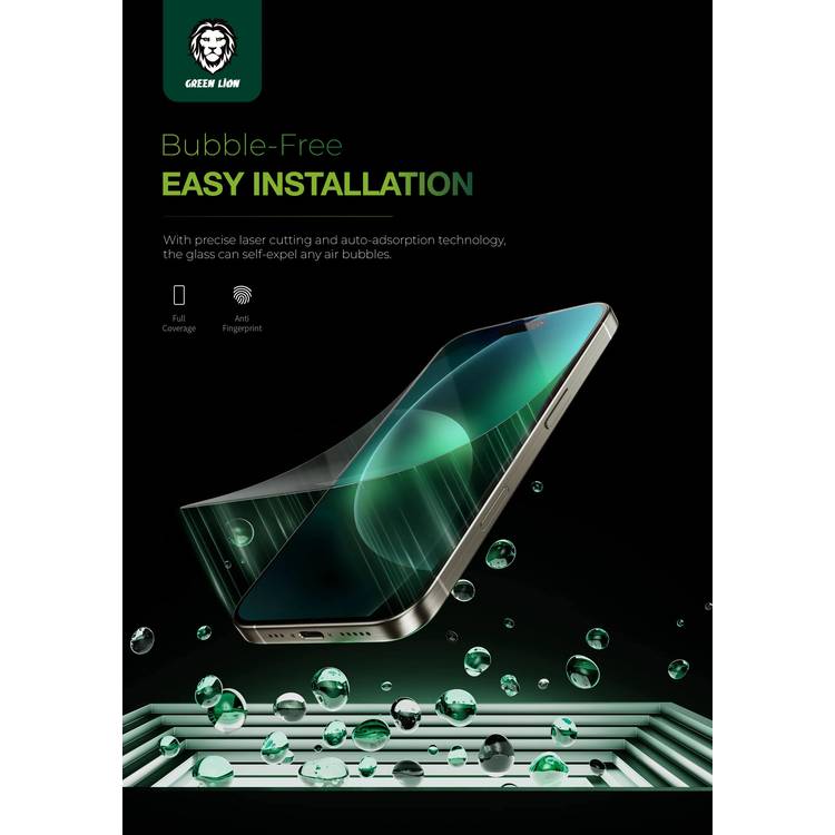 Green Lion 9H Steve HD Glass Protector for iPhone 16 Pro, Bubble Free, Highly Responsive, Anti Fingerprint, Anti Scratch - Clear
