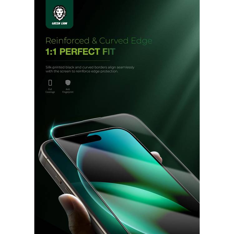 Green Lion 9H Steve HD Glass Protector for iPhone 16 Pro, Bubble Free, Highly Responsive, Anti Fingerprint, Anti Scratch - Clear
