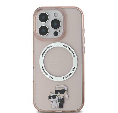 KARL LAGERFELD Magsafe IML Hard Case with NFT KARL & CHOUPETTE for iPhone 16 Pro Max - Pink