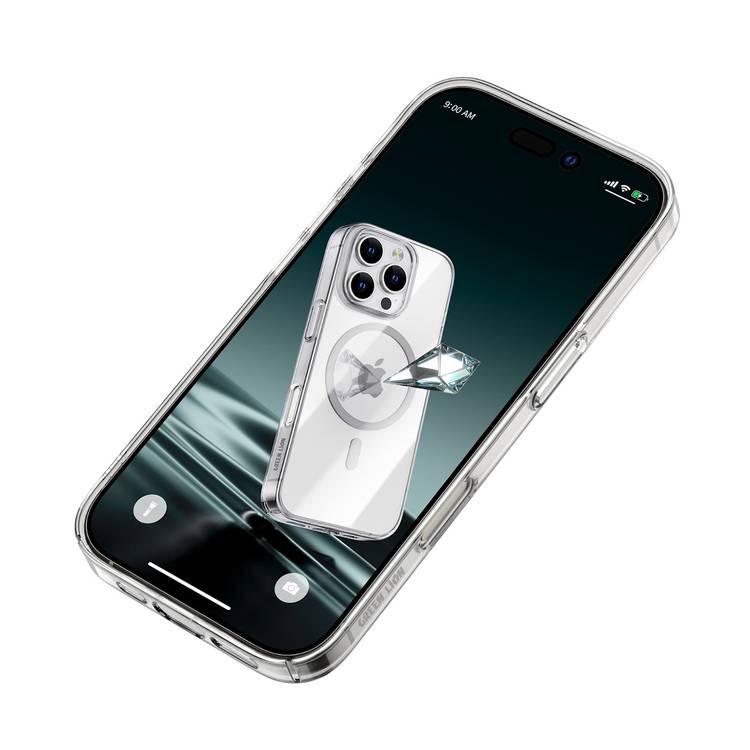 Green Lion MegSafe Delgado Case for iPhone 16 Pro, Camera Protection, Anti Scratch, Anti Fingerprint, Ultra Drop Protection, Ultra HD Clarity - Clear 