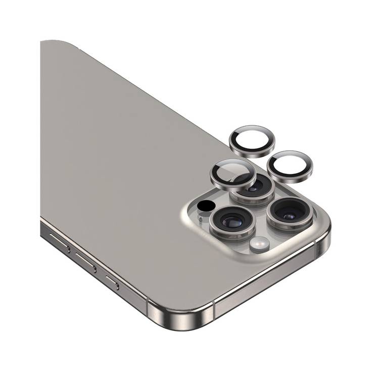 Green Lion Classic Camera Lens for iPhone 16 Pro/Pro Max, Seamless Fit, Scratch Resistant, Anti Reflective - Titanium