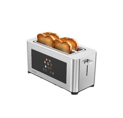 Porodo Lifestyle 4-Slice Bread Toaster with Touch Panel, 1140-1400W Rated Power, Stainless Steel 410 Material, 6 Browning Levels, 5 Functions, Removable Slide-Out Crumb Tray, Automatic Shut-Off - Silver 