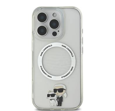 KARL LAGERFELD Magsafe IML Hard Case with NFT KARL & CHOUPETTE for iPhone 16 Pro Max - Clear
