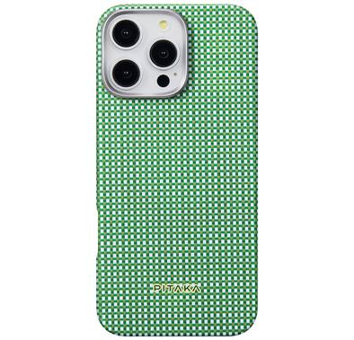 Pitaka Ultra Slim Case for iPhone 16 Pro Max, Compatible with MagSafe, 3D Grip Textured, Raised Camera Lip - Forest Green