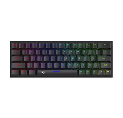 Porodo Gaming 61 English + Arabic Keys Pudding Mechanical Keyboard, 50+ Million Clicks Lifespan, 21 Keys Anti-Ghosting Support, 17 Light Modes, 1.5m PVC USB Cable - Black