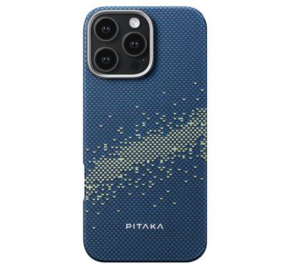 Pitaka Tactile Woven Ultra Slim Case for iPhone 16 Pro Max, Woven Touch, Compatible with MagSafe, Raised Camera Lip - Milky Way Galaxy