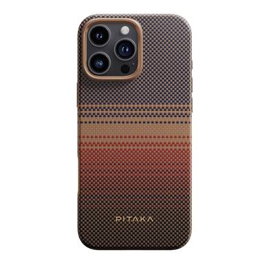 Pitaka Military Grade Case for iPhone 16 Pro, Military-Grade Shockproof Case, Built-in NFC, Raised Camera Lip, MagSafe Compatible - Sunset