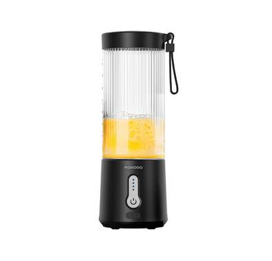 Porodo Lifestyle Powerful Portable Go-Blender with 20 Cups Working Time, 450mL Jar Capacity, 2000mAh ×2 Battery Capacity, 304 Stainless Steel, AS & ABS Material, Type-C Charging Port, 3 Hours Charging Time - Black