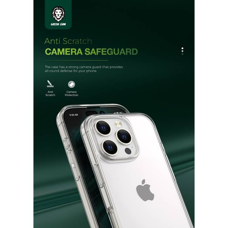 Green Lion Crystal Clear Case for iPhone 16 Plus, Anti Scratch, Crystal Clarity, Drop Protection, Anti Yellowing, Anti-Microbial, Precise Cutouts - Clear 