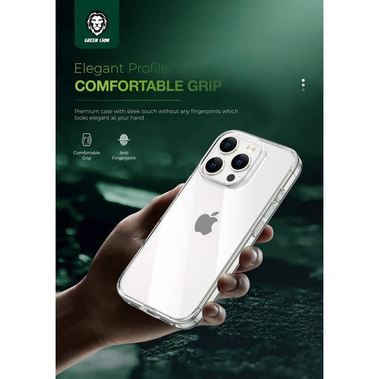 Green Lion Crystal Clear Case for iPhone 16 Plus, Anti Scratch, Crystal Clarity, Drop Protection, Anti Yellowing, Anti-Microbial, Precise Cutouts - Clear 