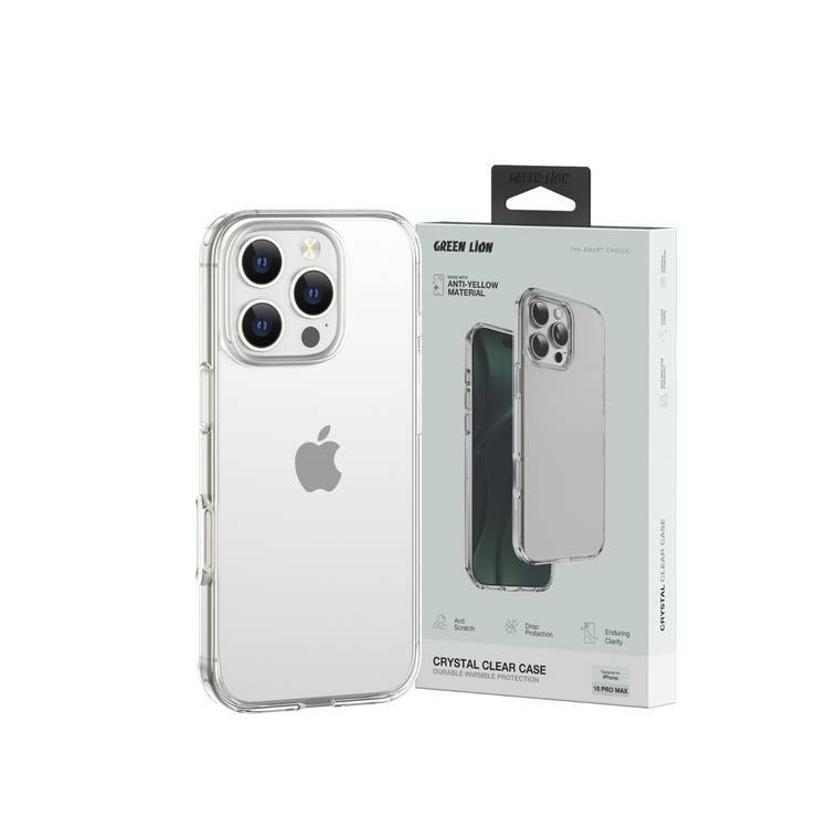 Green Lion Crystal Clear Case for iPhone 16 Plus, Anti Scratch, Crystal Clarity, Drop Protection, Anti Yellowing, Anti-Microbial, Precise Cutouts - Clear 