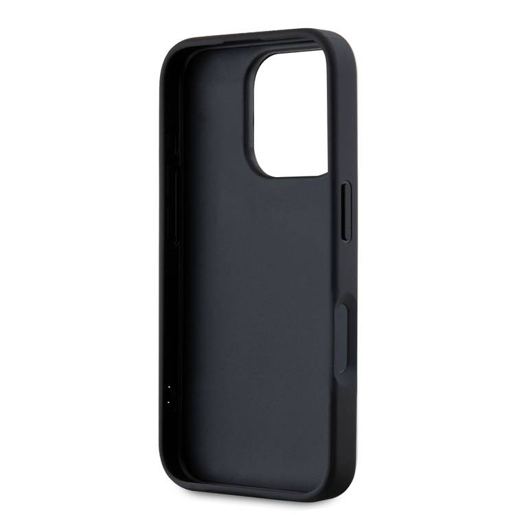 Karl Lagerfeld PU Hard Case with Athleisure Strips for iPhone 16 Pro Max, Lightweight, High-Quality Material, Comfortable and Secure Grip - Red