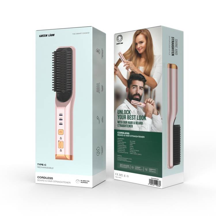 Buy Green Lion Cordless Beard Hair Straightener in UAE Heating Fast Pink Color GNCOHAIRCMPK