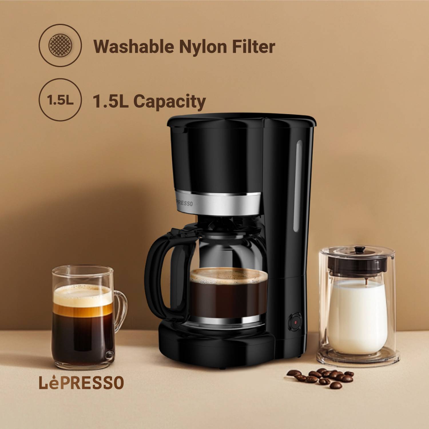 Order LePresso Breakfast Set Toaster Kettle and Drip Coffee Maker in UAE Black Color LPCFFM0009 BK