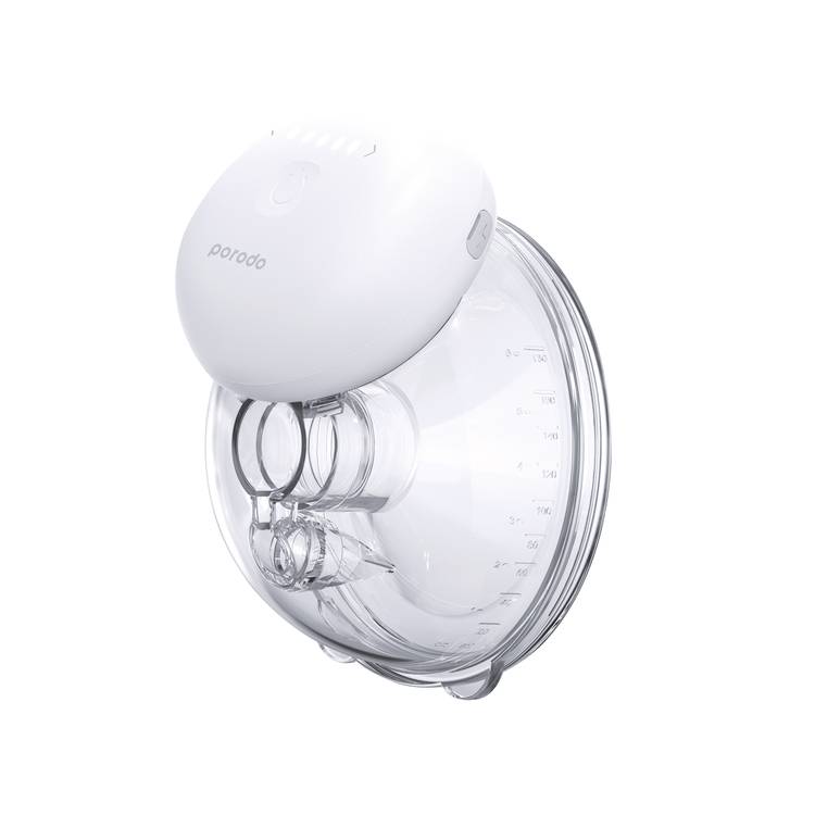 Porodo Lifestyle Wearable Motorized Breast Pump with 180mL Container Capacity, Hands-Free Milk Expression, 3 Hours Working Time, 24mm Flange Size, 1200mAh Battery Capacity - White