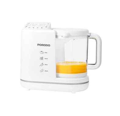 Porodo 7-in-1 Baby Food Processor with 900mL Blending Jug Capacity, 700W Heating Function Power, Steam Cooking, 280mL Water Tank Capacity, Intuitive Control Panel - White