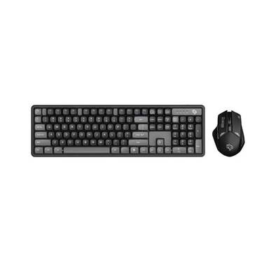 Porodo Gaming Wireless Keyboard with Mouse, 1600 DPI, Plug & Play, Gaming Design, Compatible with Windows & Mac - Black / Gray