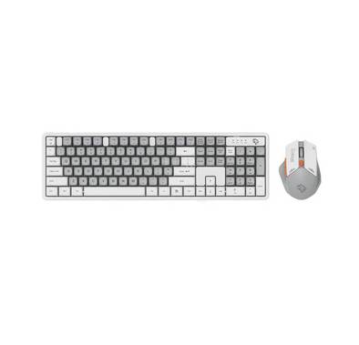 Porodo Gaming Wireless Keyboard with Mouse, 1600 DPI, Plug & Play, Gaming Design, Compatible with Windows & Mac - Gray / White