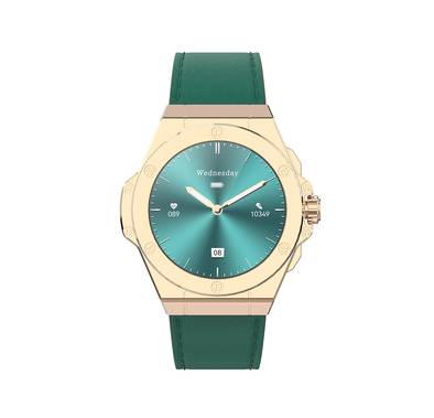 Levelo Oak Automatique Hybrid Smart Watch, Amoled Display, IP68 Water Resistant, Health Monitoring - Green 