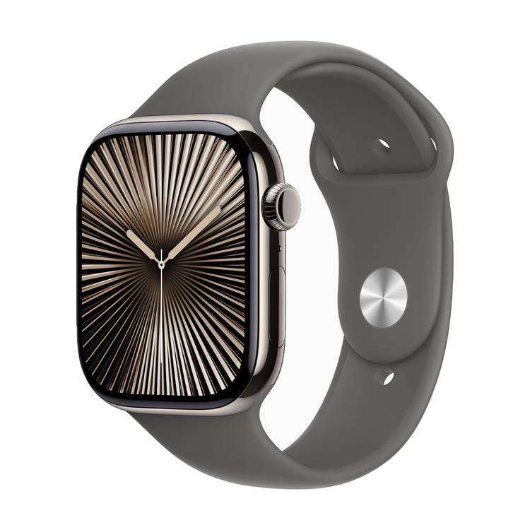 Buy Apple Watch Series 10 GPS Cellular in UAE 46mm S M Natural Titanium MWY93QA A