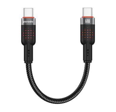 Porodo  Aluminum Alloy 25cm Braided Cable Type-C to C, PD...