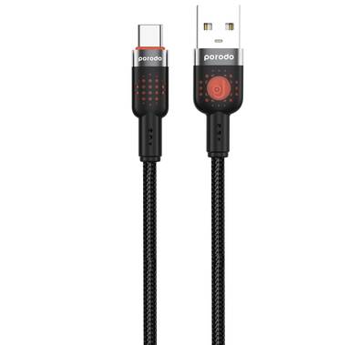 Porodo Aluminum Alloy Braided Cable USB-A to Type-C 1.2m,...