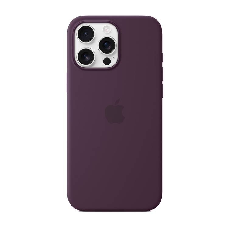 Apple Silicone Case with MagSafe For iPhone 16 Pro Max, Built-in Magnets, Easy Snap-on - Plum