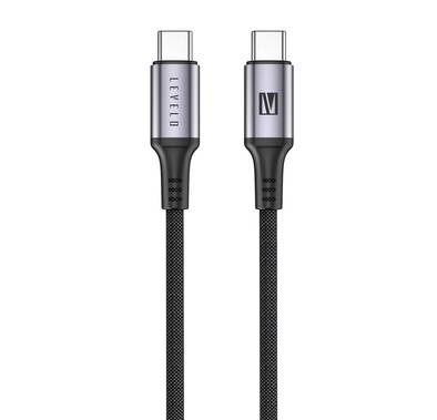 Levelo Otto USB-C to Type-C 60W Leather Cable, Tangle-Fre...