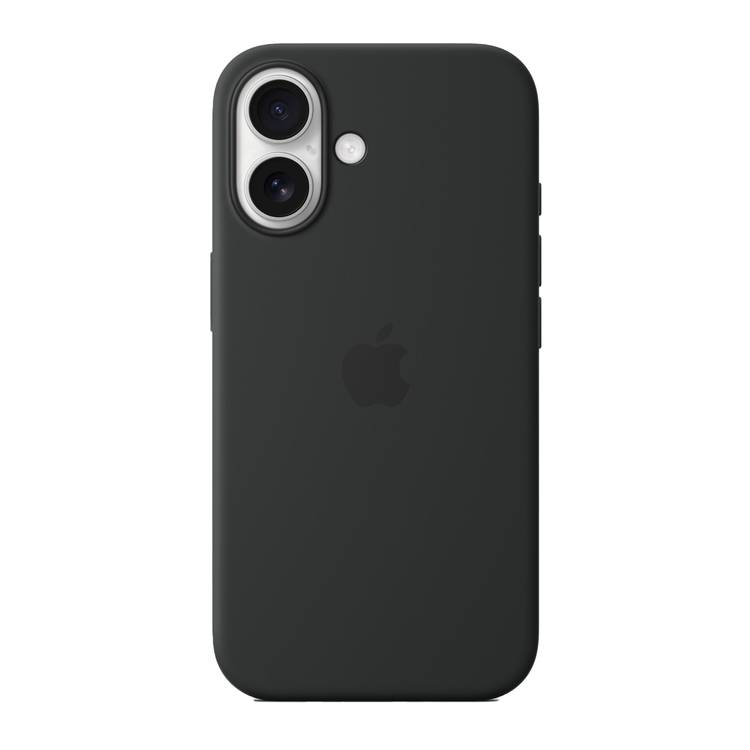 Apple Silicone Case with MagSafe For iPhone 16, Built-in Magnets, Easy Snap-on - Black