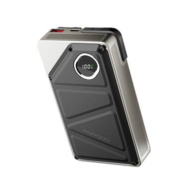 Porodo Power Bank 2x Type-C, 20000mAh, 2.4A Lightning, 22.5W USB-A Output, PD 20W, Digital Display, Simultaneous Charging - Black