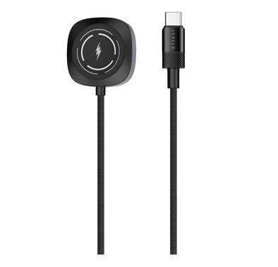 Levelo Otto Type-C Apple Watch Wireless Charger Cable, Fast Charging, Tangle Free, Aluminum Alloy & Plastic Shell Material, 1.2m Cable Length - Black