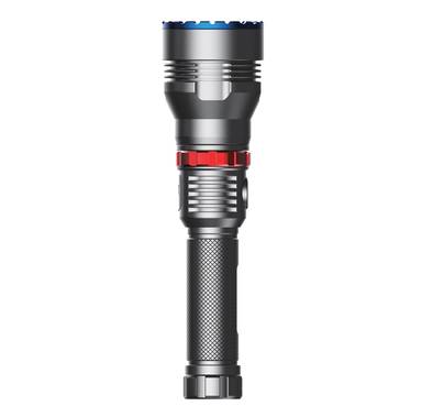 Powerology Rechargeable LED Flashlight with Power Bank Function, IPX7 Waterproof, 60 Hours Battery Life, 7000K Color Temperature, 920 Meters Beam Distance - Black