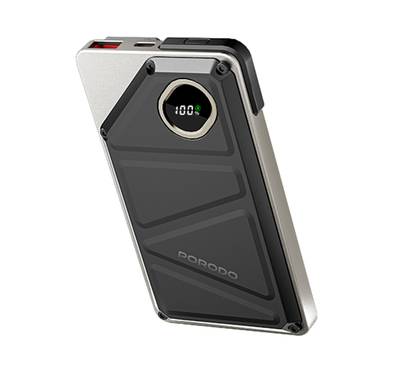 Porodo Power Bank 2x Type-C, 10000mAh, 2.4A Lightning, 22.5W USB-A Output, PD 20W, Digital Display, Simultaneous Charging - Black