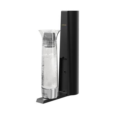LePresso Carbonator Instant Sparkling Water with Efficient Carbonator, Pressure Release Safety Valves, Stand-Alone Operation, Gas Fills From Bottom, Portable & Compact, Patented & Durable Design - Black